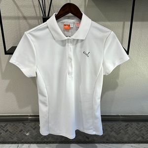 Puma White Collared Golf Shirt  Size M